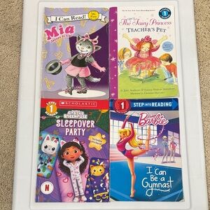 Set of 4 level 1 reader books including Gabby’s Dollhouse
